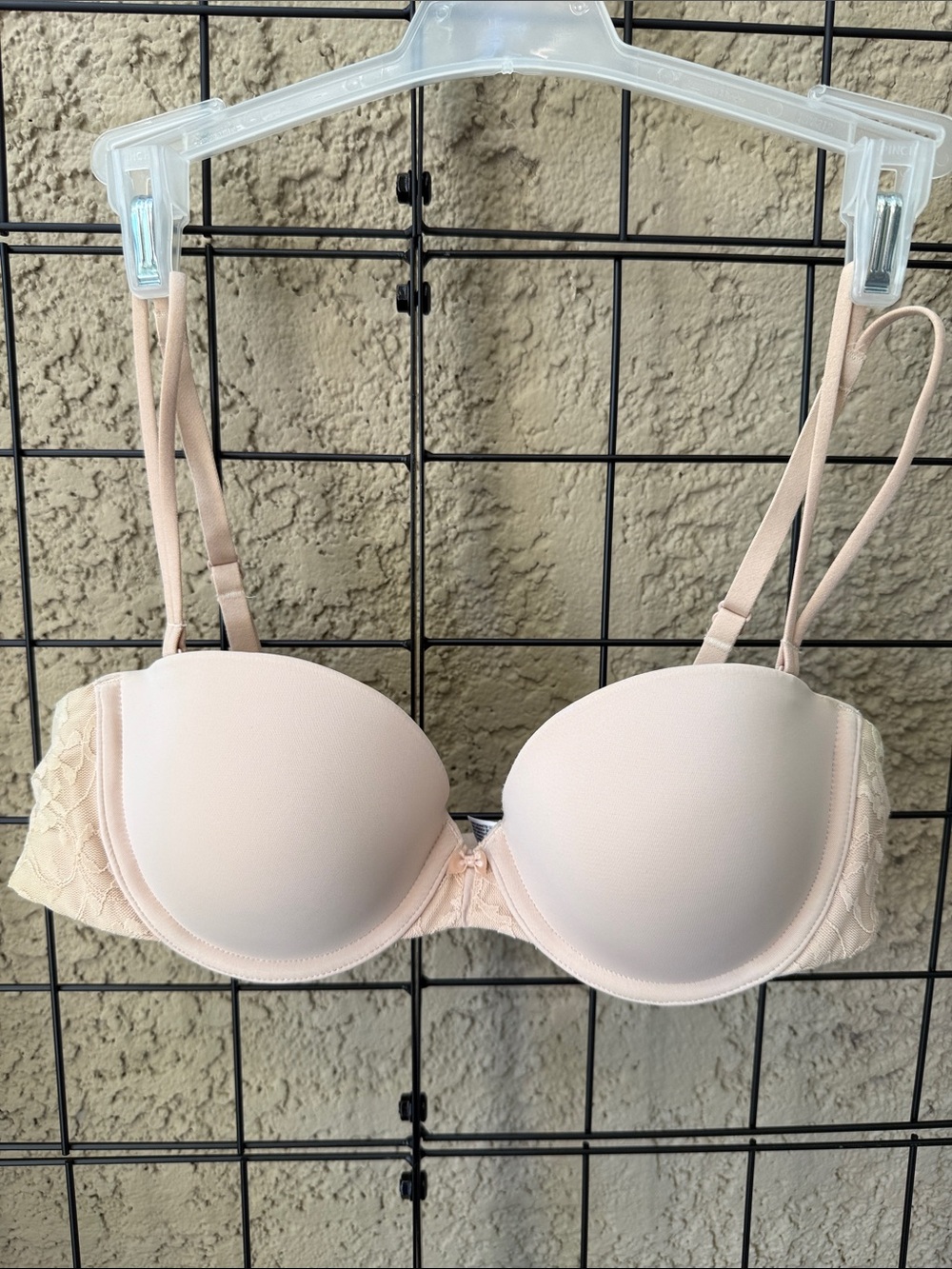 DKNY Light Cream Lace-Trim Push-Up Bra - Women Intimates